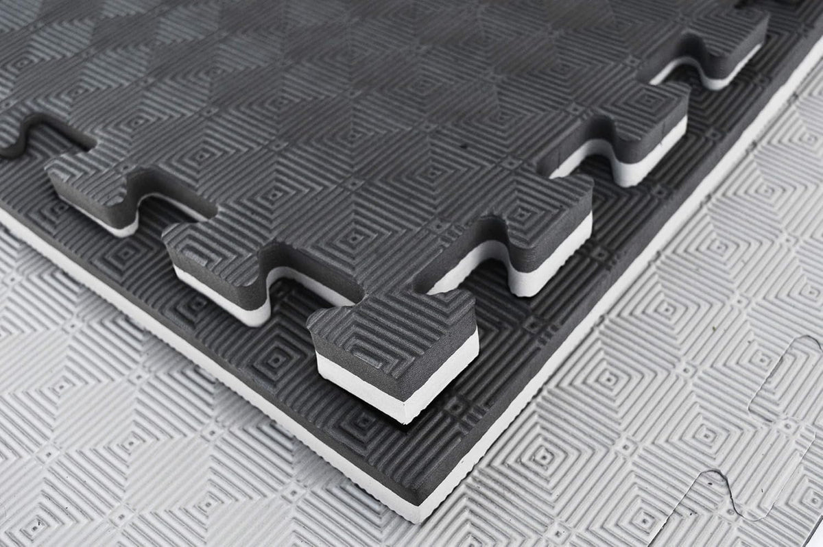 Tatamis 2,5 cm gris/noir motif rhombique – vue produit 3