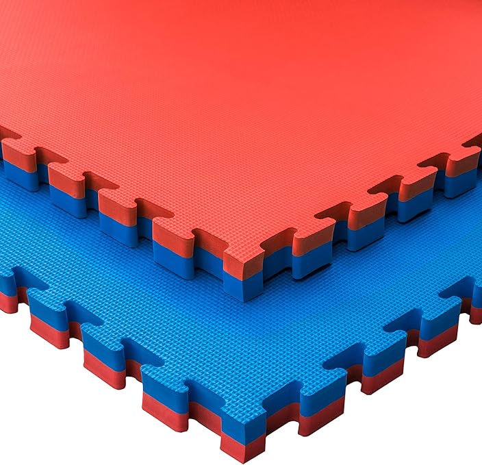 Tatami de judo bleu/rouge 4 cm antidérapant