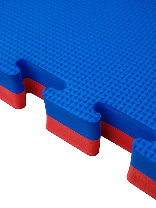 Tatami de judo bleu/rouge 4 cm antidérapant – vue produit 2