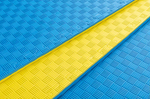 Tatami puzzle 2,5 cm bleu/jaune – design Five Stripes