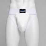 Coquille slip COMBAT portée sur mannequin, cordons du bas de la coquille vers les hanches