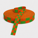 Rouleau de ceinture vert et orange à damier continu
